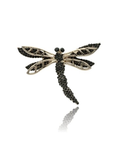 Broszka ważka czarna Yvon...