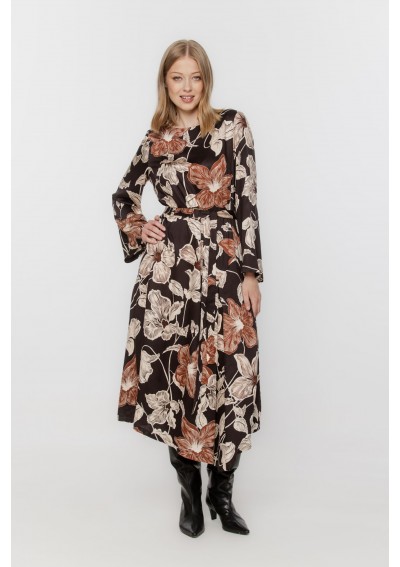 Sukienka w kwiaty brązowa...