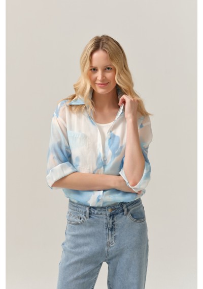 Koszula biało-błękitna...