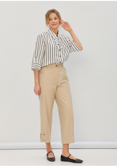 Spodnie kuloty w piaskowym...