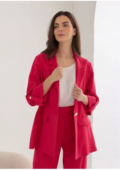 Żakiet w kolorze malinowym...