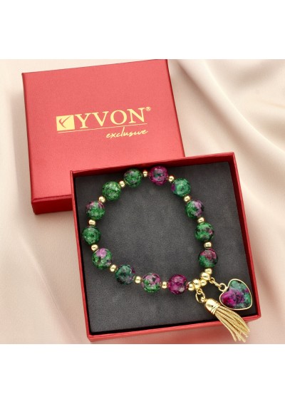 Bransoletka zoisyt rubinem...