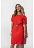 Elegancka czerwona sukienka z delikatnym połyskiem Trudi ZAPS ZAP063